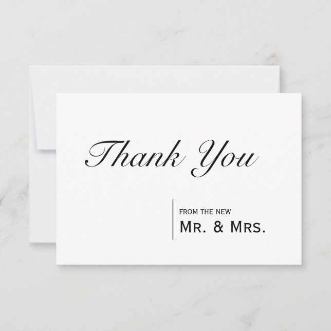 Simple Classic Wedding Thank You Card (Front)