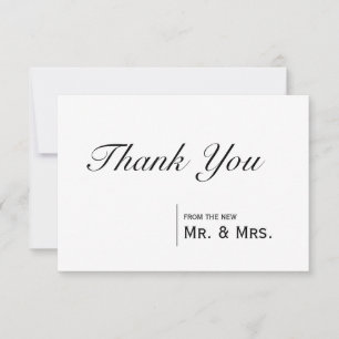 Simple Classic Wedding Thank You Card