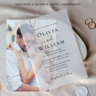 Simple Classic Wedding Vellum Invitations