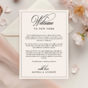 Simple Classic Welcome Letter & Itinerary Card