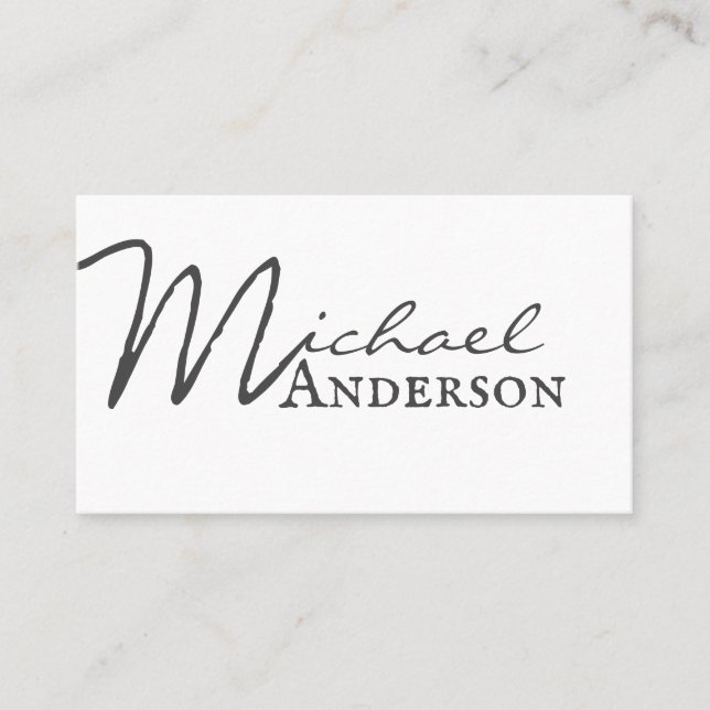 Simple classic white minimalist business card (Front)