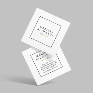Simple Classic White Square Business Card