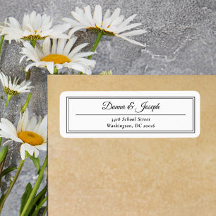 Simple Classic White Wedding Return Address