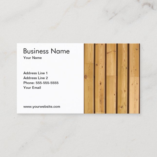 Simple Classic Wooden Plank Business Card (Front)