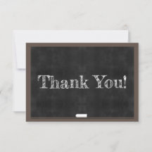 Simple Classroom Chalkboard Thank You Teacher Card