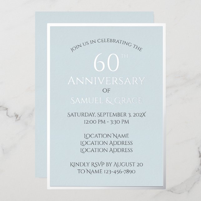 Simple Classy 60th Wedding Anniversary Party  (Front/Back)