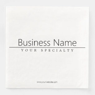 Simple Classy Black Text on White Napkin