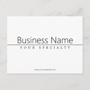 Simple Classy Black Text on White Postcard