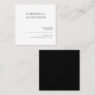 Simple Classy Black & White Square Square Business Card