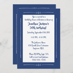 Simple Classy Blue on Blue All Occasion Party Invitation