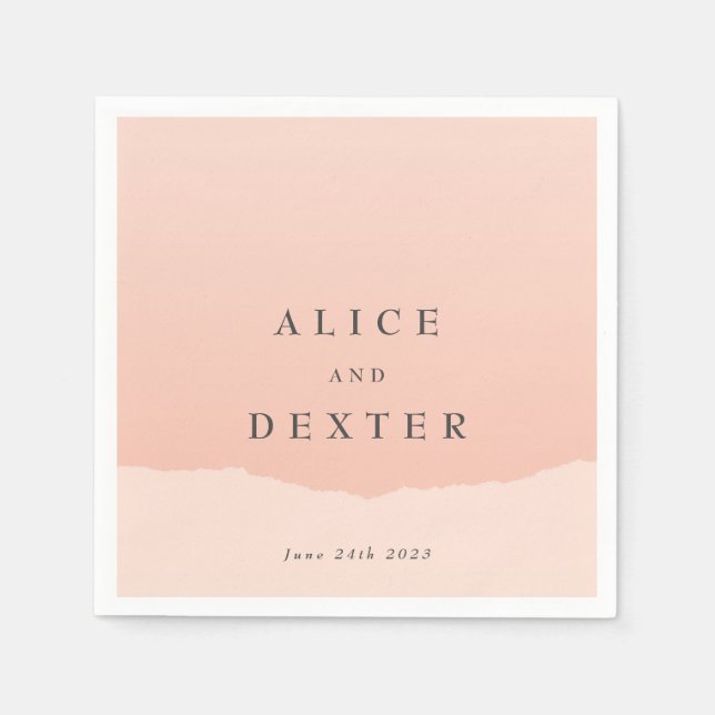 Simple Classy Blush Personalised Wedding Napkins (Front)