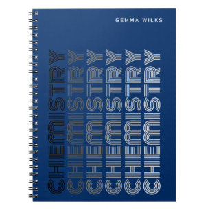 Simple Classy Editable Subject Chemistry Blue Notebook