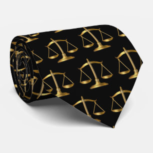 Simple Classy Elegant Gold Law Scales of Justice Tie