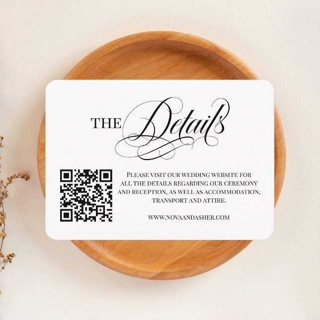 Simple Classy Elegant Script Modern QR Code Enclosure Card (Creator Uploaded)