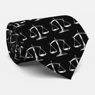 Simple Classy Elegant Silver Law Scales of Justice Tie
