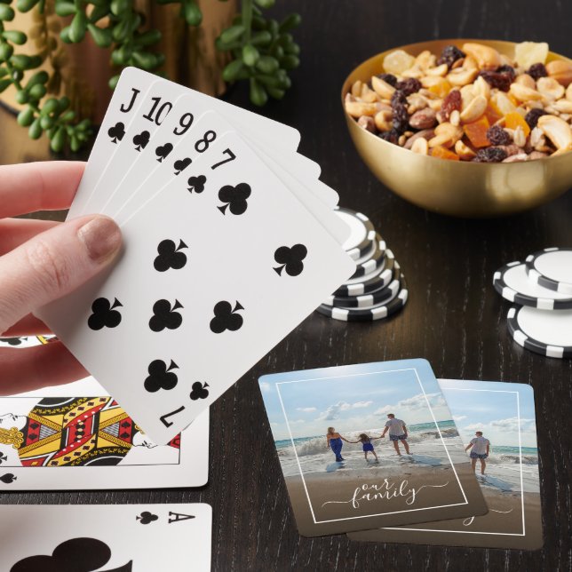 Simple Classy  Family Photos Playing Cards (In Situ)