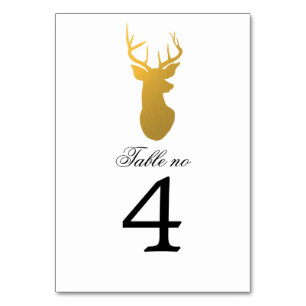 Simple Classy Gold Antler Modern Table Number