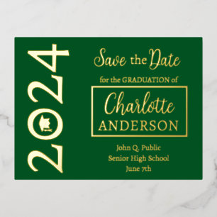 Simple Classy Green 2024 Graduation Announcement