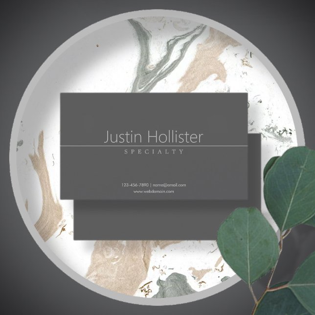 Simple Classy Light Grey on Dark Grey Business Card (Creator Uploaded)