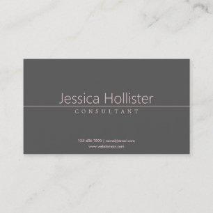 Simple Classy Light Pink on Dark Grey Business Card
