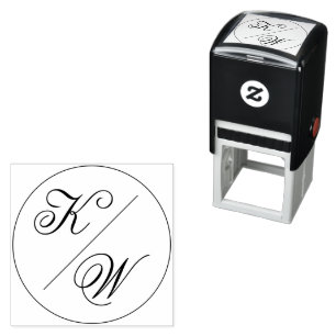 Simple Classy Minimal Typographic Wedding Monogram Self-inking Stamp