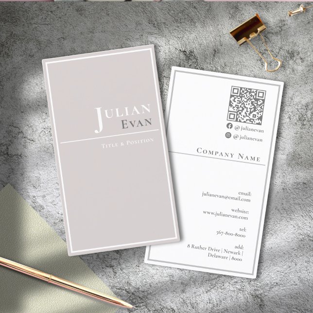 Simple Classy Professional Beige Business Card (Creator Uploaded)