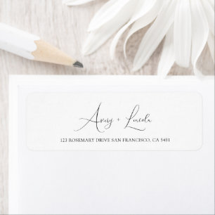 Simple Classy White & Black Script Wedding Address