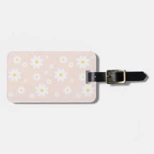 Simple Classy White Daisy Floral Luggage Tag