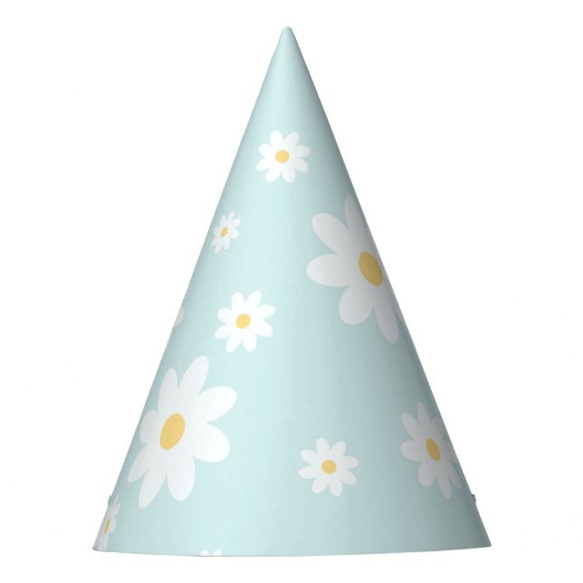 Simple Classy White Daisy Floral Party Hat (Front)