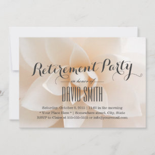 Simple Classy White Floral Retirement Party Invitation