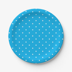 Simple & Classy White Spots on Baby Blue Paper Plate