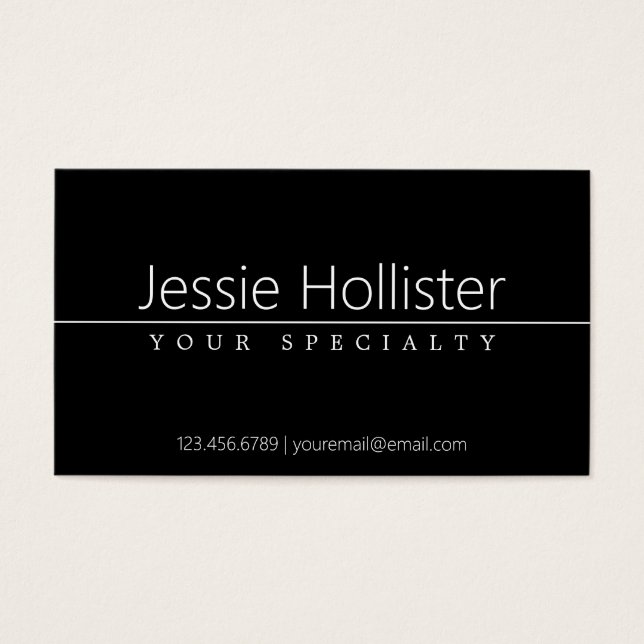 Simple Classy White Text on Black (Front)