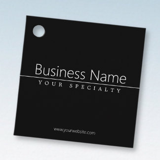 Simple Classy White Text on Black Favour Tags