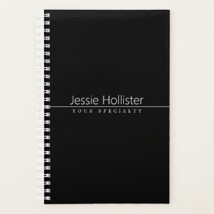 Simple Classy White Text on Black Planner