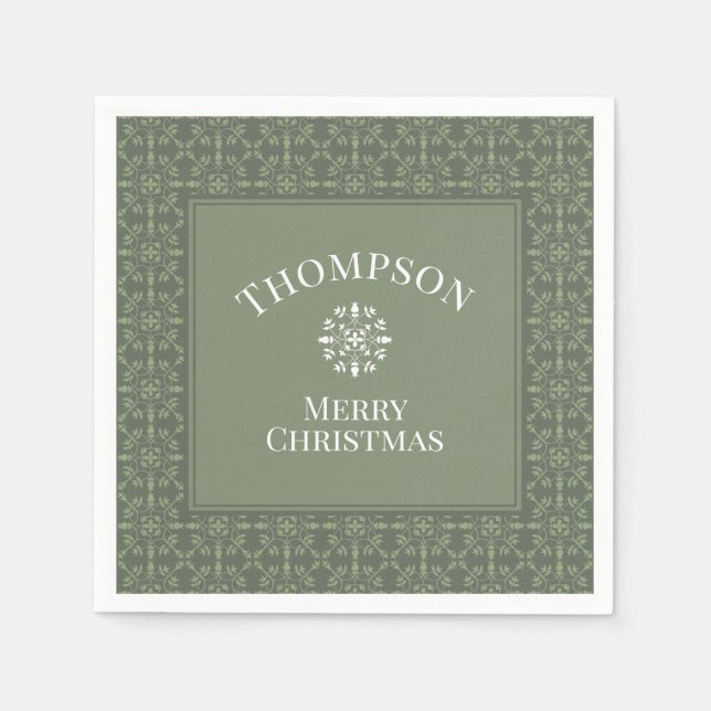 Simple Classy Winter Pattern Holiday Christmas Napkin (Front)