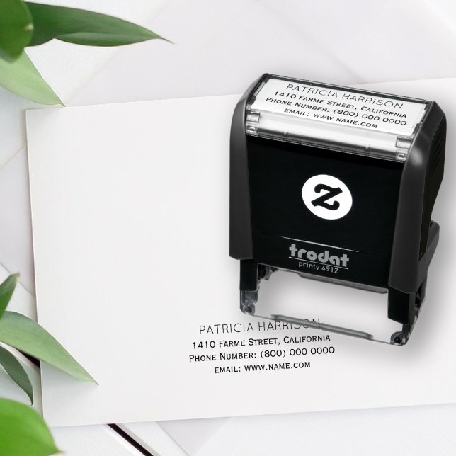 Simple & Clean Address Information Self-inking Stamp (Creator Uploaded)