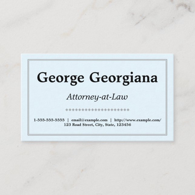 Simple, Clean and Minimalistic With Line Border Business Card (Front)