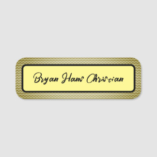 Simple Clean Black and Yellow Name Tag