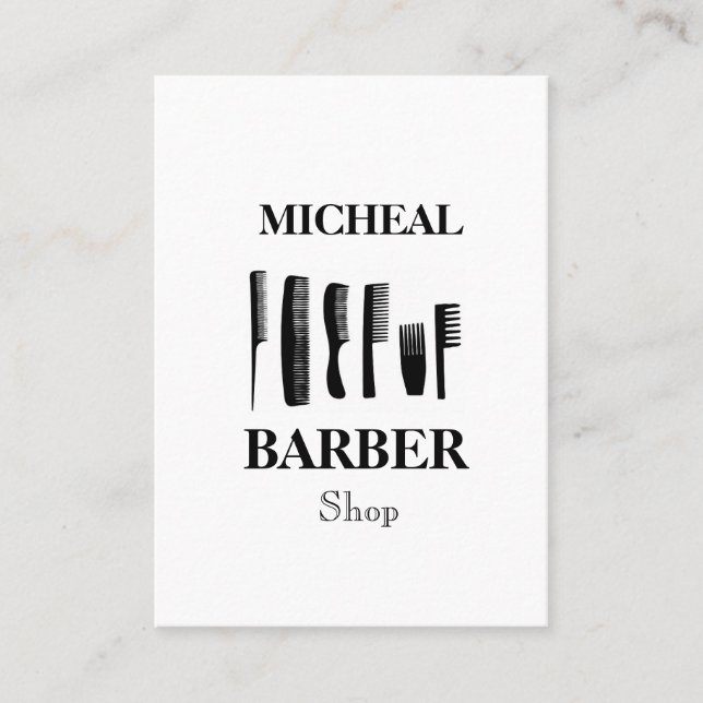 Simple Clean Cut Barber Business Card (Front)