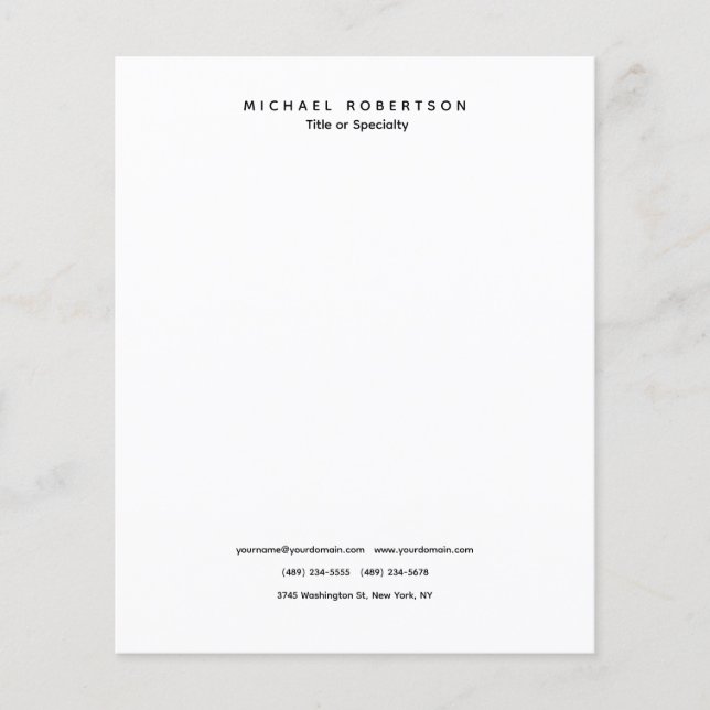 Simple Clean Elegant Modern Minimalist Black White (Front)