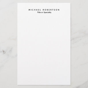 Simple Clean Elegant Modern Minimalist Black White Stationery