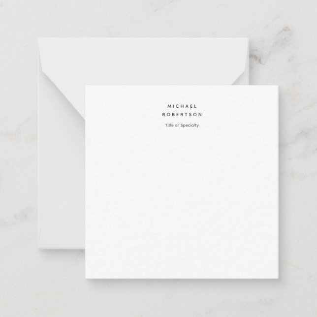 Simple Clean Elegant Modern Minimalist White Card (Front)