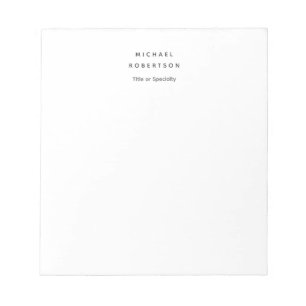 Simple Clean Elegant Modern Minimalist White Notepad