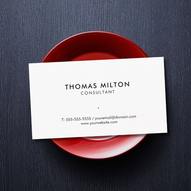 Simple Clean Elegant White Consultant Business Card (Creator Uploaded)