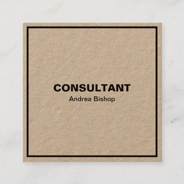 Simple Clean Frame Classic Square Business Card (Front)