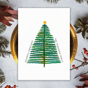 Simple Clean Minimal Minimalist Christmas Tree Holiday Card