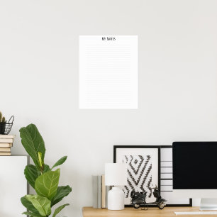 Simple Clean Minimalist Dotted Lines personalise Poster