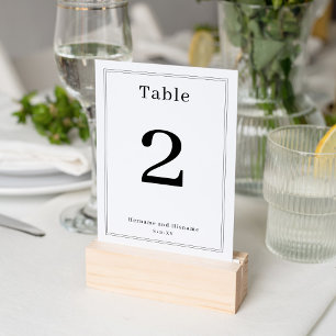 Simple Clean Minimalist Elegant Classy Frame White Table Number
