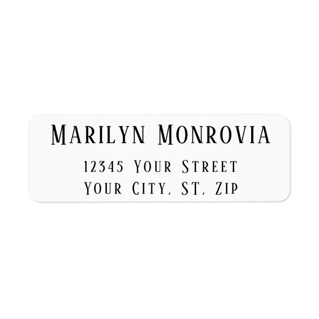 Simple Clean Modern  Return Address (Front)