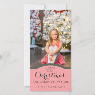 Simple Clean Pink Christmas Holiday Photo
